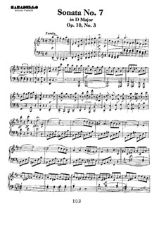 Sonate für Klavier Nr.7, Op.10 No.3: Für einen Interpreten by Ludwig van Beethoven