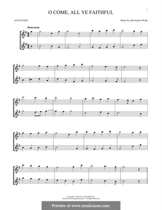 Instrumental version (Printable scores): For two alto saxophones by John Francis Wade