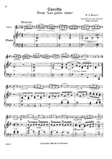 Les petits riens, K.299b: Gavotte, für Violine und Klavier by Wolfgang Amadeus Mozart