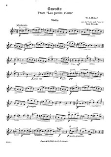 Les petits riens, K.299b: Gavotte, für Violine und Klavier – Violinstimme by Wolfgang Amadeus Mozart