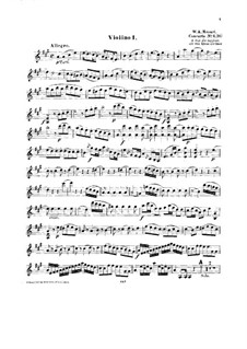 Konzert für Klavier und Orchester Nr.12 in A-Dur, K.414: Bearbeitung für Streichquartett – Violinstimme I by Wolfgang Amadeus Mozart