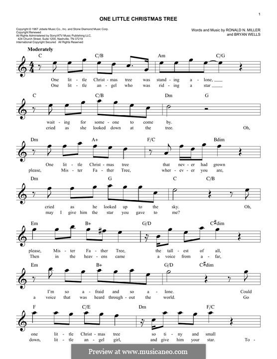One Little Christmas Tree (Stevie Wonder): Melodische Linie by Bryan Wells, Ronald Miller
