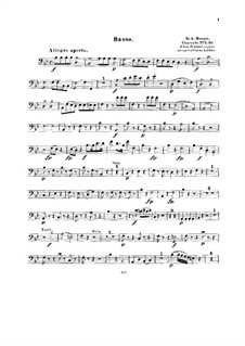 Konzert für Klavier und Orchester Nr.6 in B-Dur, K.238: Bearbeitung für Streichquintett – Kontrabassstimme by Wolfgang Amadeus Mozart