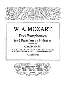 Sinfonie Nr.41 in C-Dur 'Jupiter', K.551: Für zwei Klaviere, achthändig by Wolfgang Amadeus Mozart
