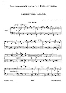 Bal costumé, Op.103: No.5 Pêcheur napolitain et Napolitaine. for Two Pianos Eight Hands – Piano I Part by Anton Rubinstein