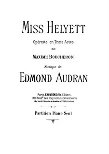 Miss Helyett: Bearbeitung für Klavier by Edmond Audran