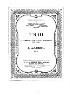 Trio für Klarinette (oder Violine), Cello und Klavier in Es-Dur, Op.11: Vollpartitur by Johan Amberg