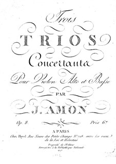 Drei Streichtrios, Op.8: Violinstimme by Johann Andreas Amon