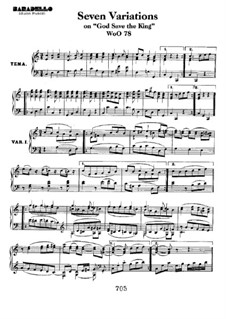 Sieben Variationen über englisches Lied 'Gott schütze die König', WoO 78: Für Klavier by Ludwig van Beethoven