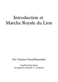 Introduktion und königlicher Marsch des Löwen: For clarinet quintet by Camille Saint-Saëns