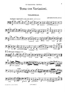 Thema und Variationen für Streichquartett, Op.32: Cellostimme by Arthur  Foote