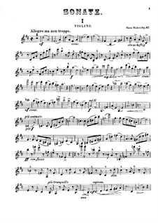 Sonate für Violine und Klavier Nr.3 in D-Dur, Op.67: Violinstimme by Hans Huber