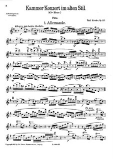 Kammerkonzert im alten Stil für Flöte und Streichorchester, Op.112: Flötenstimme by Emil Kronke