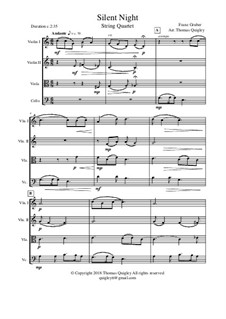 Ensemble version: Für Streichquartett by Franz Xaver Gruber