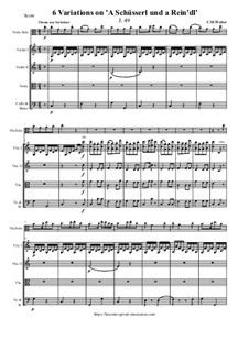 6 Variations on 'A Schüsserl und a Rein'dl' for viola and String orchestra, J.49: 6 Variations on 'A Schüsserl und a Rein'dl' for viola and String orchestra by Carl Maria von Weber