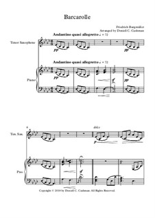 No.22 Barcarolle: Für Tenorsaxophon und Klavier by Johann Friedrich Burgmüller