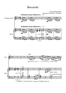 No.22 Barcarolle: For trumpet and piano by Johann Friedrich Burgmüller