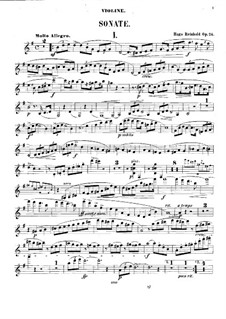 Sonate für Violine und Klavier, Op.24: Solostimme by Hugo Reinhold