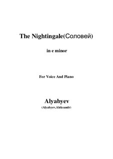 Nachtigall: For voice and piano (e minor) by Alexander Aljabjew