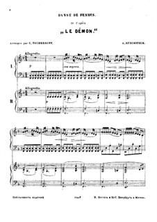Der Dämon: Tänze, für zwei Klaviere, vierhändig by Anton Rubinstein