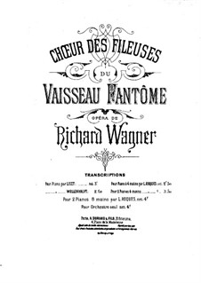 Spinnlied: Für zwei Klaviere, achthändig – Stimme by Richard Wagner