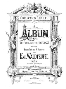 Album der beliebtesten Tänze für Klavier, vierhändig. Band II, Op.154, 156, 223, 163: Album der beliebtesten Tänze für Klavier, vierhändig. Band II by Emil Waldteufel
