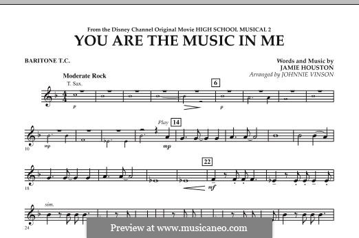 You are the Music in Me (High School Musical 2): Baritone T.C. part by Jamie Houston