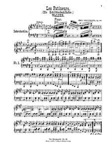Die Schlittschuhlaüfer, Op.183: Für Violine, Cello, Flöte, Kornett und Klavier – Klavierstimme by Emil Waldteufel