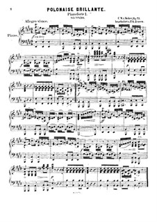 Polonaise brillante, J.268 Op.72: Für zwei Klaviere, achthändig – Klavierstimme I by Carl Maria von Weber