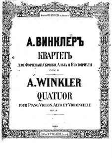 Klavierquartett in g-Moll, Op.8: Vollpartitur by Alexander Winkler