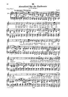 Abendlied für die Entfernte, D.856 Op.88 No.1: Für tiefe Stimme und Klavier by Franz Schubert