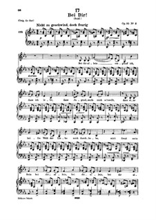 Vier Refrain-Lieder, D.866 Op.95: Nr.2 Bei dir allein, for low voice and piano by Franz Schubert