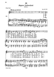 Jägers Liebeslied, D.909 Op.96 No.2: Für tiefe Stimme und Klavier by Franz Schubert