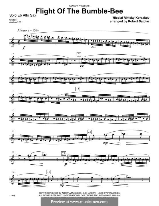 Hummelflug: Für Altsaxophon by Nikolai Rimsky-Korsakov