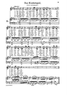 Das Kinderspiel, K.598: For high or medium voice and piano by Wolfgang Amadeus Mozart