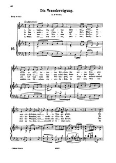 Die Verschweigung, K.518: Für tiefe Stimme und Klavier by Wolfgang Amadeus Mozart
