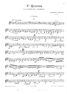 Streichquartett Nr.3 in A-Dur, Op.136: Violinstimme II by Benjamin Godard
