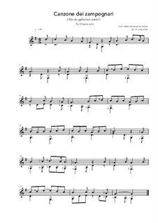 Canzone dei zampognari: For guitar solo (G Major) by folklore