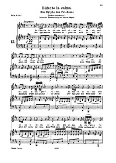 Ridente la calma, K.152/K.210a: For medium or low voice and piano by Wolfgang Amadeus Mozart, Josef Mysliveček
