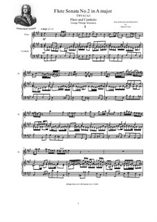 Sonata for Flute and Cembalo (or Piano) No.2 in A major, TWV41/A3: Sonata for Flute and Cembalo (or Piano) No.2 in A major by Georg Philipp Telemann