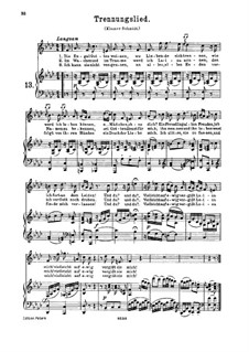 Trennungslied, K.519: Für hohe Stimme und Klavier by Wolfgang Amadeus Mozart