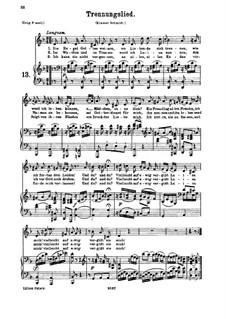 Trennungslied, K.519: For medium or low voice and piano by Wolfgang Amadeus Mozart