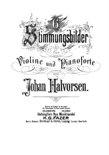 Sechs Stimmungsbilder für Violine und Klavier: Violinstimme by Johan Halvorsen
