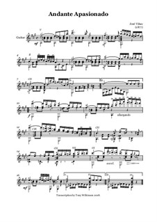 Andante Apasionado: Für Gitarre by José Viñas