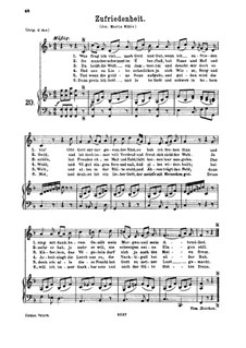 Die Zufriedenheit, K.349: Für tiefe Stimme und Klavier by Wolfgang Amadeus Mozart