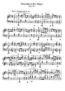 Mazurkas, Op.17: No.1 in B Flat Major by Frédéric Chopin