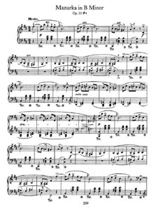 Mazurkas, Op.33: No.4 in B Minor by Frédéric Chopin