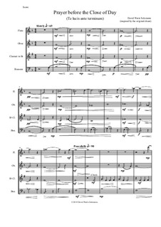 Prayer before the Close of Day: Based on the chant 'Te Lucis ante terminum' - for wind quartet by David W Solomons