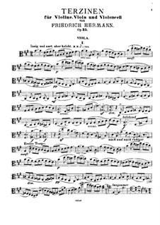 Terzinen für Violine, Bratsche und Cello, Op.25: Violastimme by Friedrich Hermann