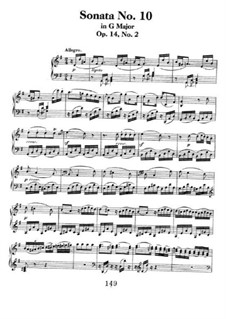 Sonate für Klavier Nr.10, Op.14 No.2: Für einen Interpreten by Ludwig van Beethoven